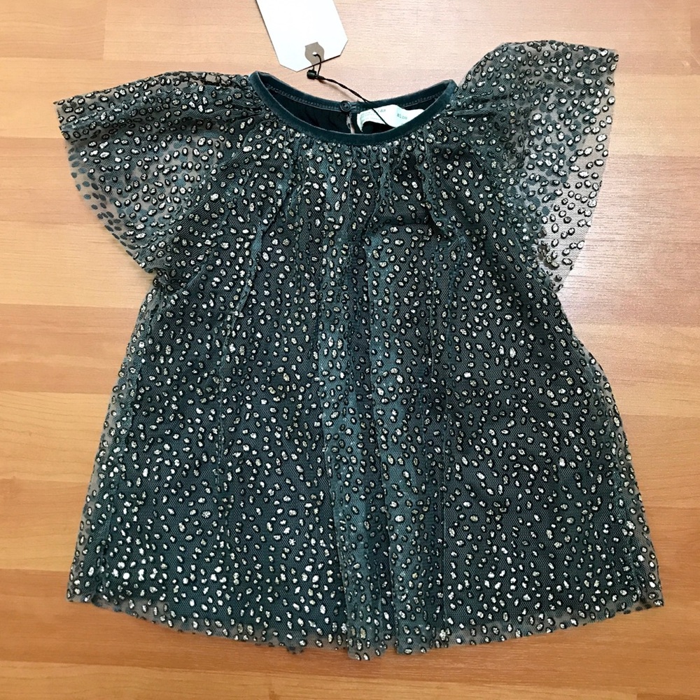 Zara Kids Top Black with Shimmer Size 6